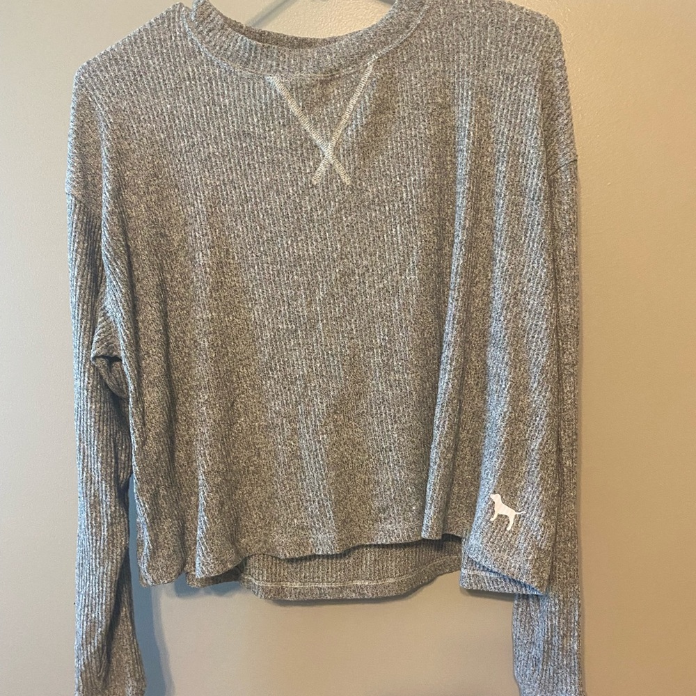 VS pink grey ribbed long sleeve
